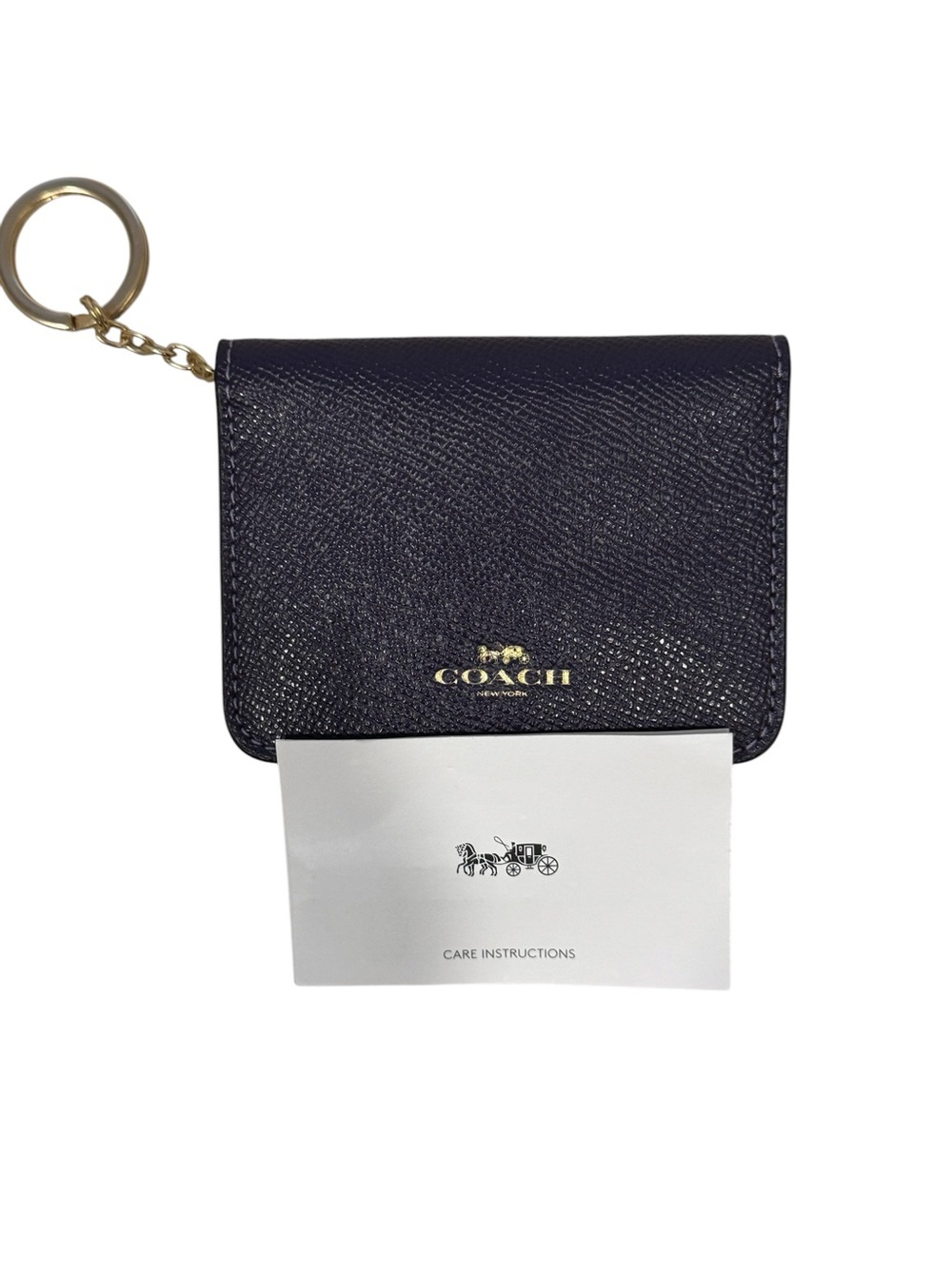 Coach Purple Card Case with Key Ring NWOT